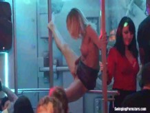 Chicas calientes en la disco del porno
