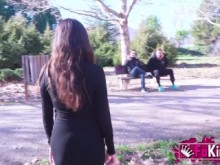 Amaya Castro prueba una polla vieja y una polla joven a la vez en su trío