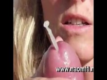 Cum en la playa para Naomi