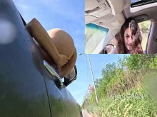 Orinando por la ventana y en mi cara mientras conduzco