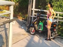 ENCONTRÉ A UNA MUJER SOLITA PASANDO POR EL CULO DESNUDA COSPLAY PANTY VESTIDO MARRÓN ESPAÑOL